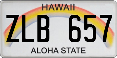 HI license plate ZLB657