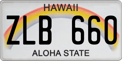 HI license plate ZLB660