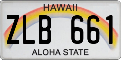 HI license plate ZLB661