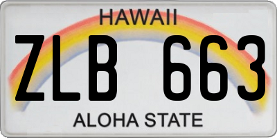HI license plate ZLB663