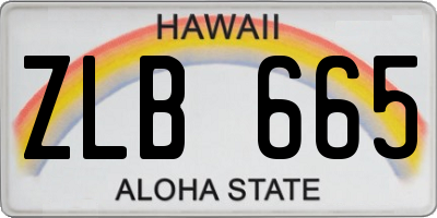 HI license plate ZLB665