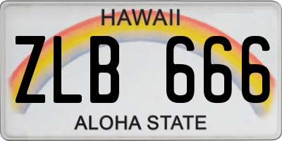 HI license plate ZLB666