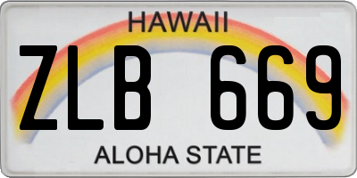 HI license plate ZLB669