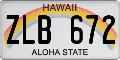 HI license plate ZLB672