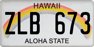 HI license plate ZLB673