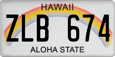 HI license plate ZLB674