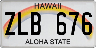 HI license plate ZLB676