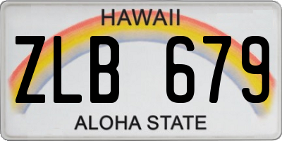 HI license plate ZLB679