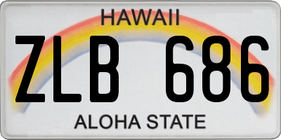 HI license plate ZLB686