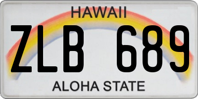 HI license plate ZLB689