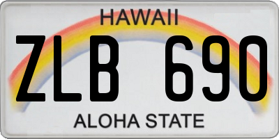 HI license plate ZLB690