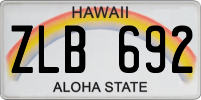 HI license plate ZLB692
