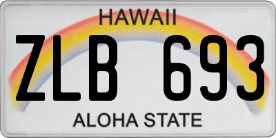 HI license plate ZLB693