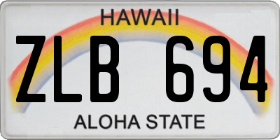 HI license plate ZLB694