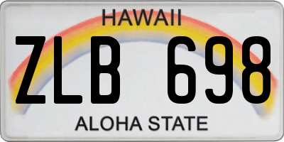 HI license plate ZLB698