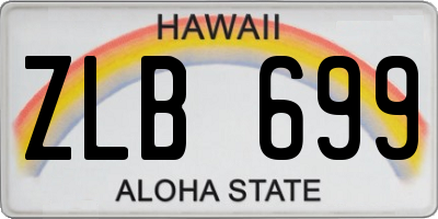 HI license plate ZLB699