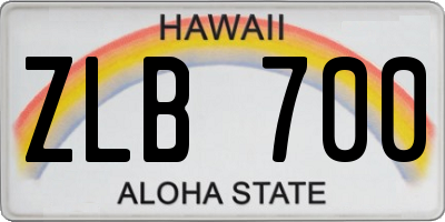 HI license plate ZLB700