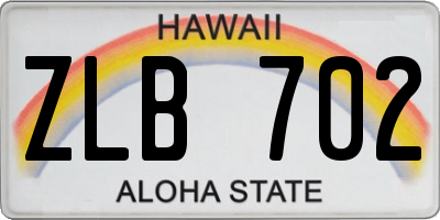 HI license plate ZLB702