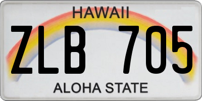 HI license plate ZLB705