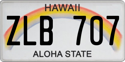 HI license plate ZLB707