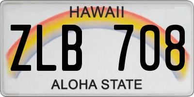 HI license plate ZLB708
