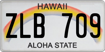 HI license plate ZLB709