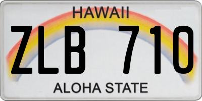 HI license plate ZLB710
