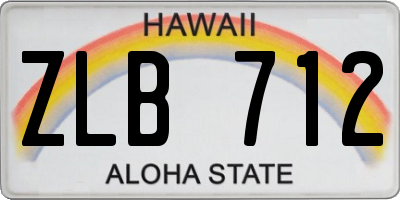 HI license plate ZLB712
