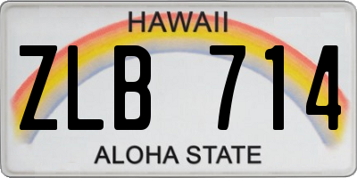 HI license plate ZLB714