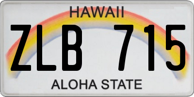 HI license plate ZLB715