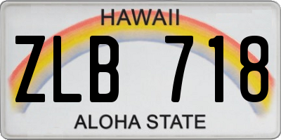 HI license plate ZLB718