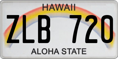 HI license plate ZLB720