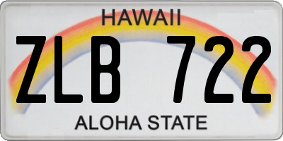 HI license plate ZLB722