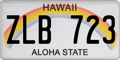 HI license plate ZLB723