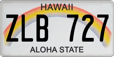 HI license plate ZLB727