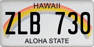 HI license plate ZLB730