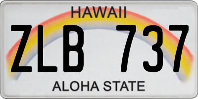 HI license plate ZLB737