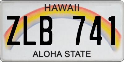 HI license plate ZLB741