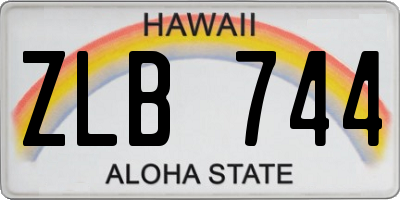 HI license plate ZLB744