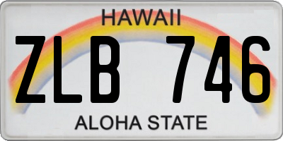 HI license plate ZLB746