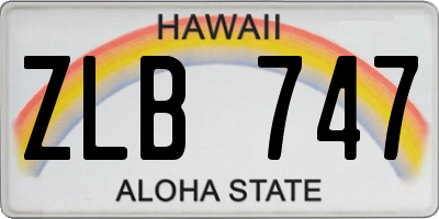 HI license plate ZLB747