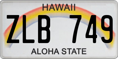 HI license plate ZLB749
