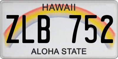 HI license plate ZLB752