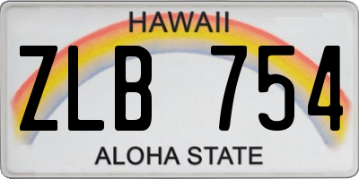 HI license plate ZLB754