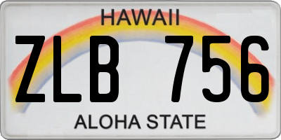 HI license plate ZLB756