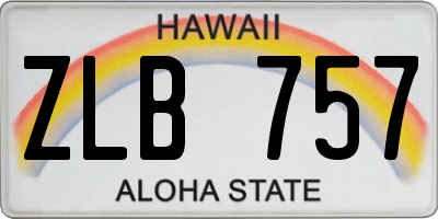 HI license plate ZLB757
