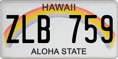 HI license plate ZLB759