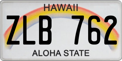 HI license plate ZLB762