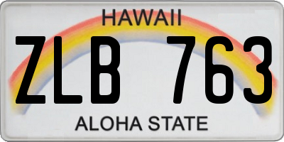 HI license plate ZLB763