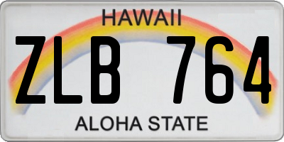 HI license plate ZLB764